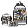 Printed Backpack Wooden Stick Man Shanhaijing School Bag Pencil Case