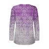 Women's New Button-Down Fashion Print Long Sleeves T-Shirt Slim Top Casual Tops