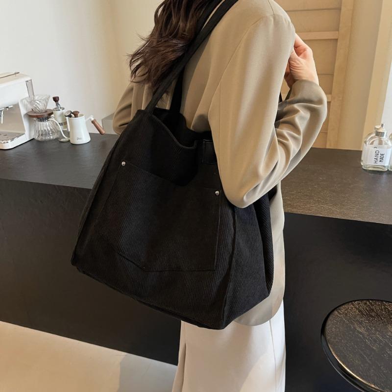 Women Fashion Large Capacity Canvas Tote Shoulder Bag For Daily Commute And School