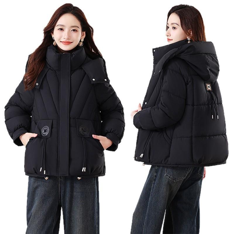 Padded clothes women's short winter hooded padded clothes thickened warm padded jacket