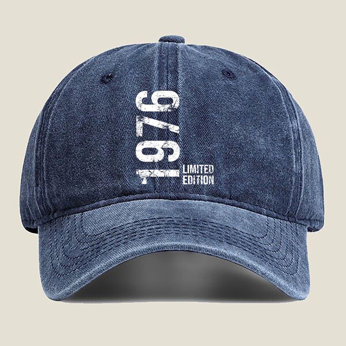 

1976 Limited Edition Fashion Washed Baseball Cap Hat Outdoor Activities One Size темно-синий