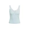 Originals Three Leaves Hot Girl Lace-Up Series 2022 Spring Autumn Sleeveless Breathable Fitted Straight Tube Tank Top Women Tops Blue HK5061