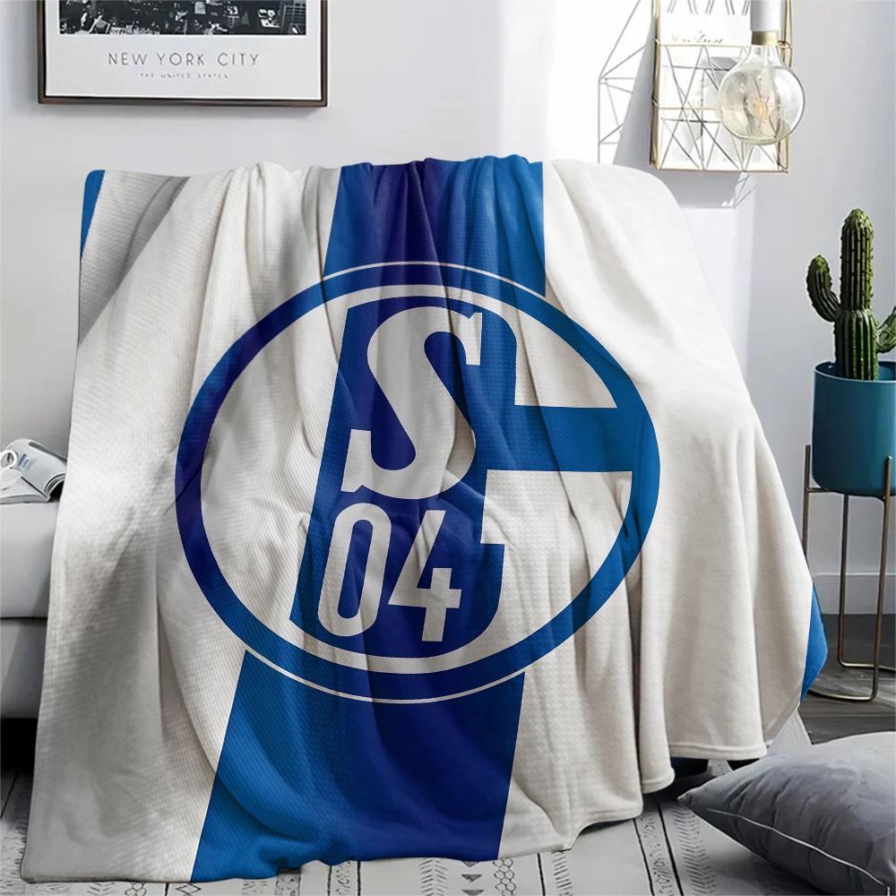 1PC FC Schalke 04 Patterned Flannel Blanket Suitable For All Seasons for Home Decor Warmth and Comfort Gifts Holiday Present