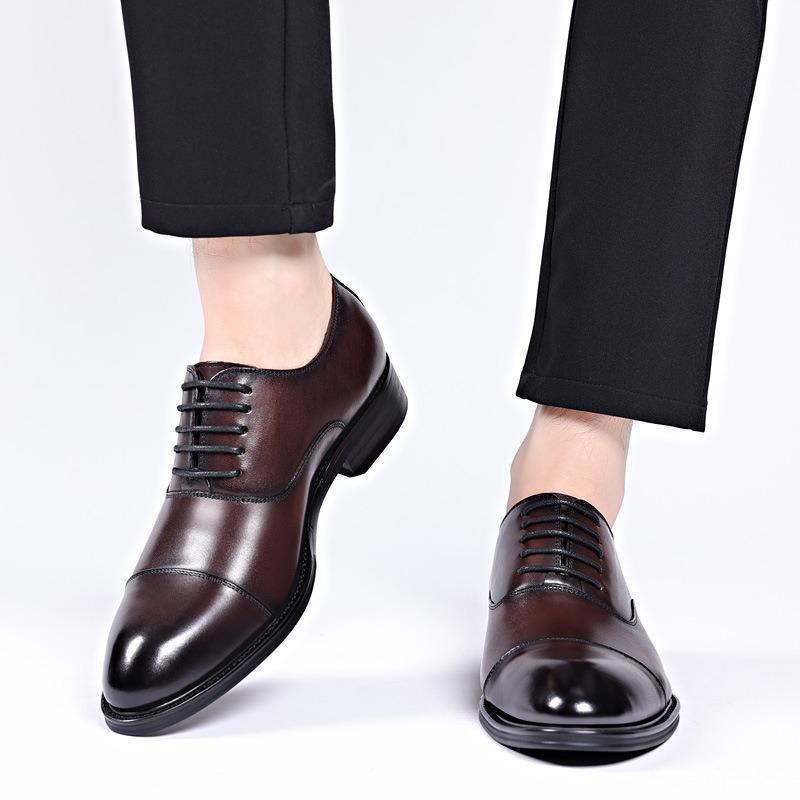 Herren Cap Toe Oxford Schuhe aus Rindsleder - Formelle Leder Business- & Hochzeitschuhe, Britischer Stil, Ganzjahres