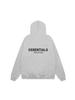 2022 FOG Essentials Black Silicone Hooded Sweatshirt with Letter Flocking Design.