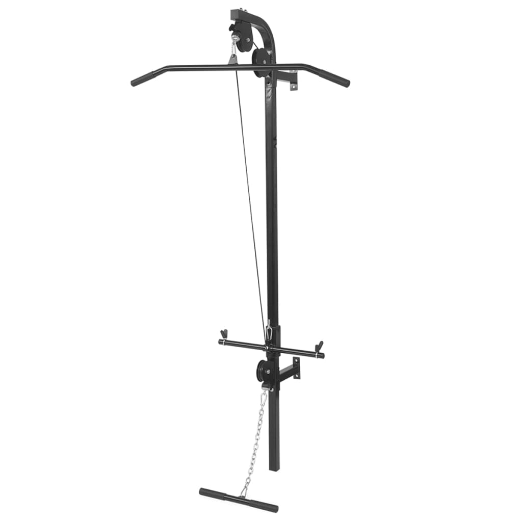 Vidaxl Wall Mounted Exercise Pull-up Tower with Barbell and Dumbbell Set, 30.5 Kg