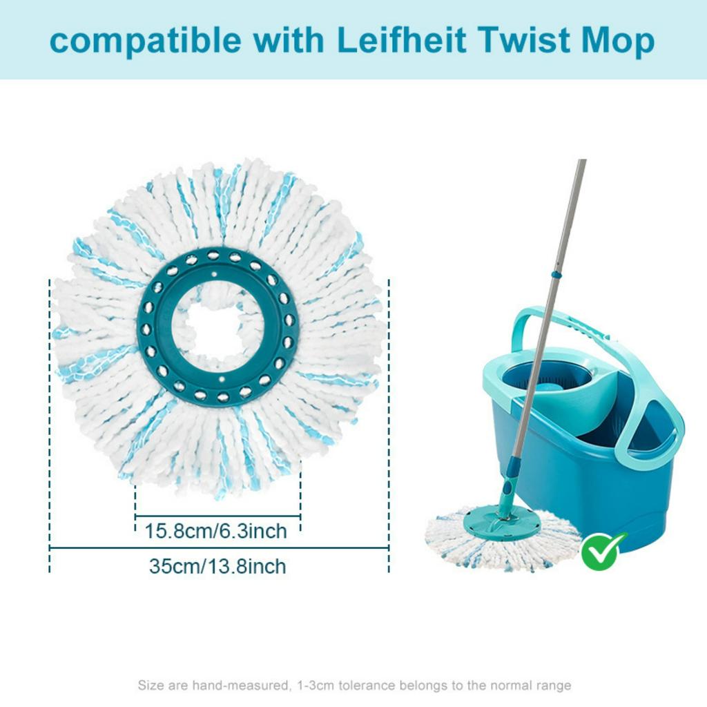 4 Pieces for Leifheit Clean Twist Disc Mop Micro Kit, Reusable Replacement Mop Head, Easy To Replace, Highly Absorbent, for All Floor Types