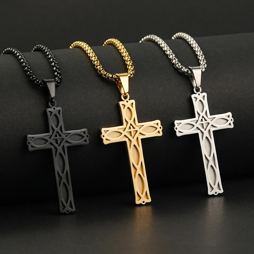 2026 Irish Knot Cross Pendant Simple Trendy Men's and Women's Cross Necklace Ornament