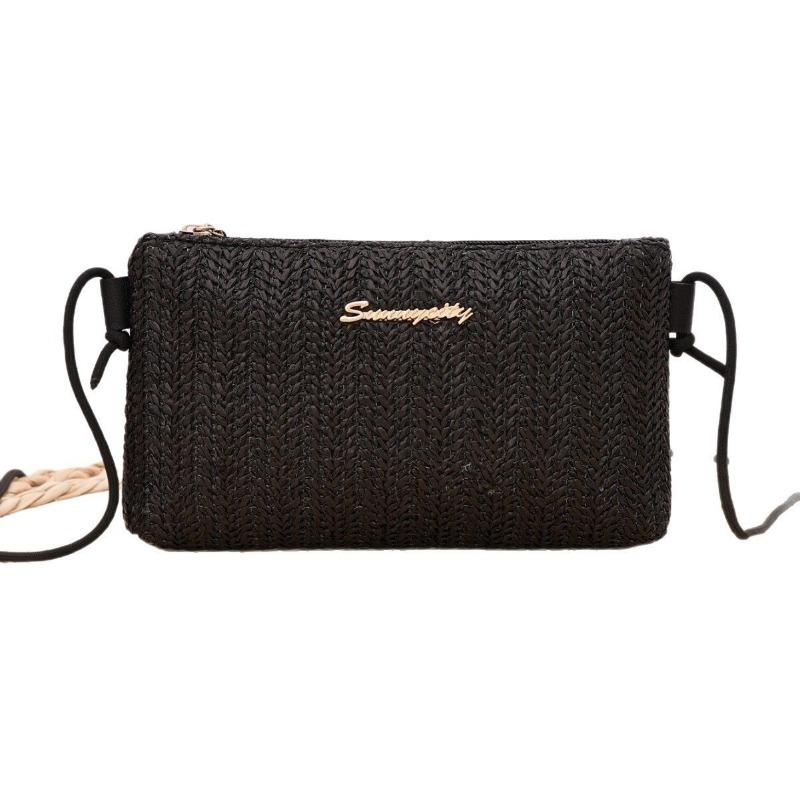 New women's straw bag, simple personality, long wallet, large capacity, main bag, mobile phone bag, change bag.