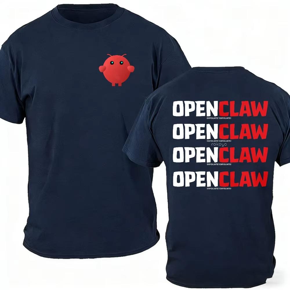 2026 OPENCLAW Red Lobster Logo Oversized TShirt Men Vintage Streetwear Hip Hop Graphic Tee Casual Cotton Short Sleeve Tops