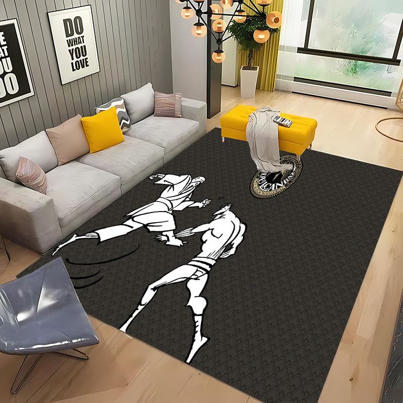 J1u-J1tsu Warrior Japanese B-Bjj Mma Area Rug,Carpet for Living Room Bedroom Sofa Doormat Decor,Kids Non-slip Floor Mat Alfombra