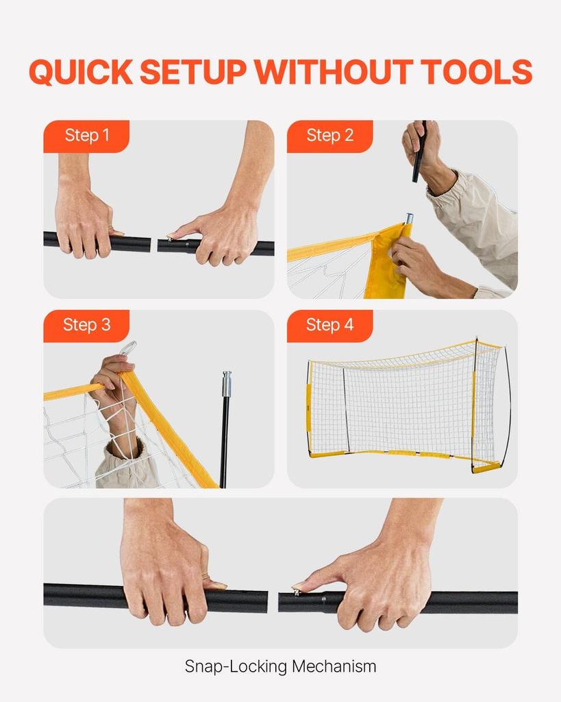 12x6 Ft Portable Soccer Goal Kids Soccer Net Carry Bag Backyard Training