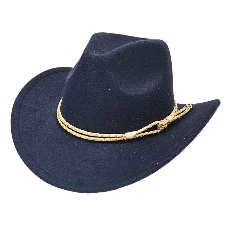 Cappelli da Cowboy Occidentali Classici Stile Unisex Elegante Per Attività All'Aperto e Abbigliamento Casual Fibra di Poliestere