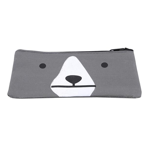 Unisex Cartoon Bear Oxford Pencil Bag Case Storage Bag Students Supplies Stationery Organizer