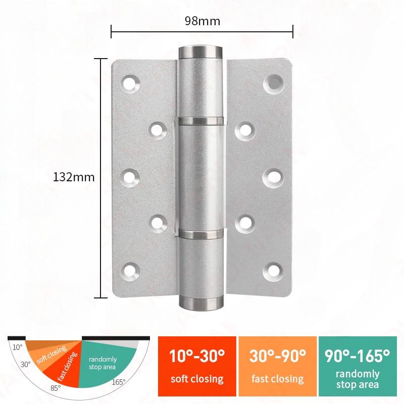 4 In 1 Automatic 90° Positioning Hydraulic Door Closer 5 Inch Multi-function Hydraulic Hinge  Adjustable Soft Closing Door Hinge
