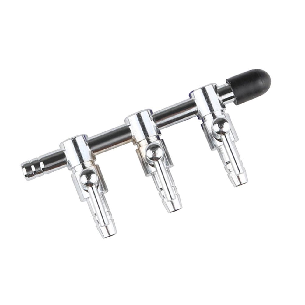 

3 Way Stainless Steel Air Flow Lever Splitter for Aquarium Oxygen Tube Distribution Pond Aerator Control Manifold Inline 4Mm Size 1