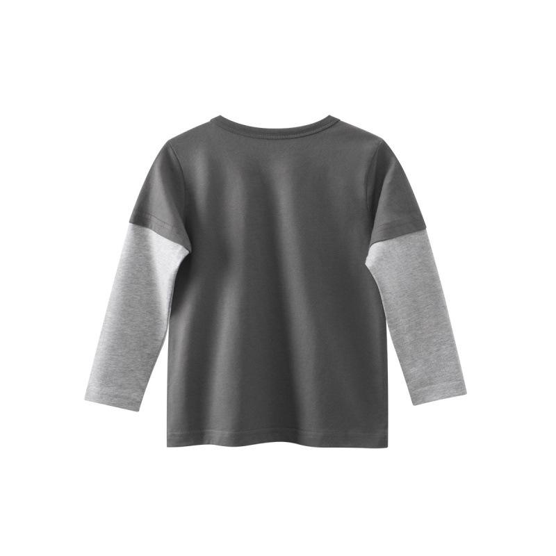 27kids Spring 2026 Boys' Cartoon Long Sleeve T-Shirt - Trendy Children's Clothing Arrival