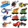 Houten Magnetische Trolley Houten Baan Accessoires Auto Trein Baan Scène Vliegtuig Vrachtwagen Houten Banen Educatief Speelgoed Kinderen Cadeau