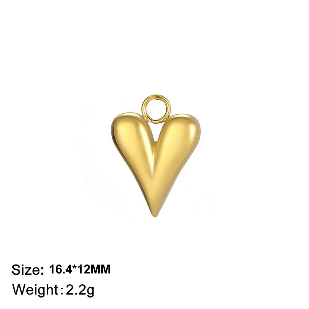 Fashion Love Heart Charms Stainless Steel Gold DIY Pendant for Earring Necklace Bracelet Jewelry Making
