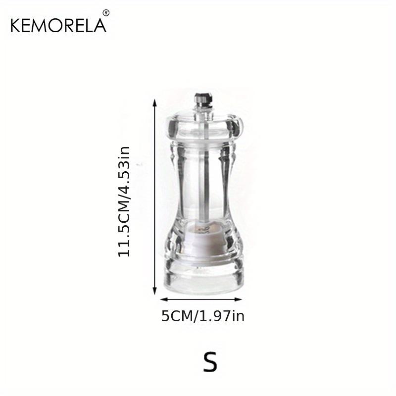 KEMORELA 1PCS Spices Mill Shaker Acrylic Manual Pepper Grinder Salt Spices Mill Shaker Transparent Kitchen Grinding Tool