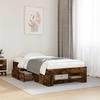 Bed Frame Without Mattress Smoked Oak 90x190 Cm Wood Based Material
