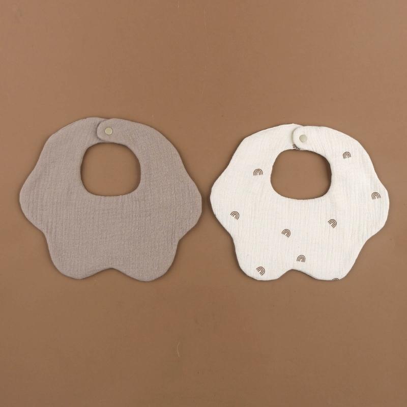 2PCS Baby Drooling Bib Burp Cloth for 0-24 Months Infants Cotton Saliva Towel Unisex Breathable Baby Bibs for Newborn
