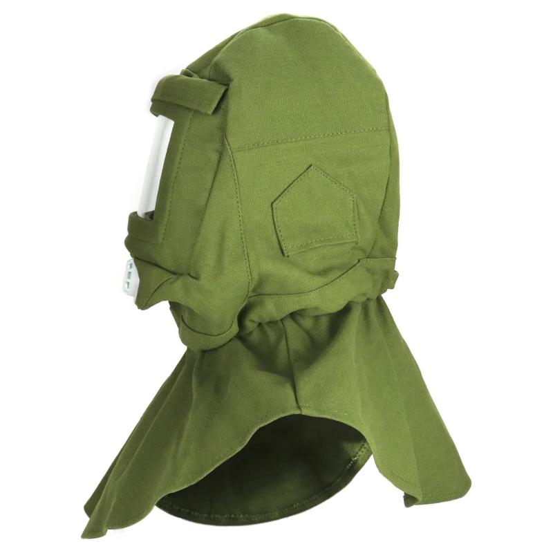 Masque Capuche de Sablage avec Fenêtre Transparente, Anti-Poussière Coupe-Vent pour Ponçage, Peinture & Travaux de Ciment