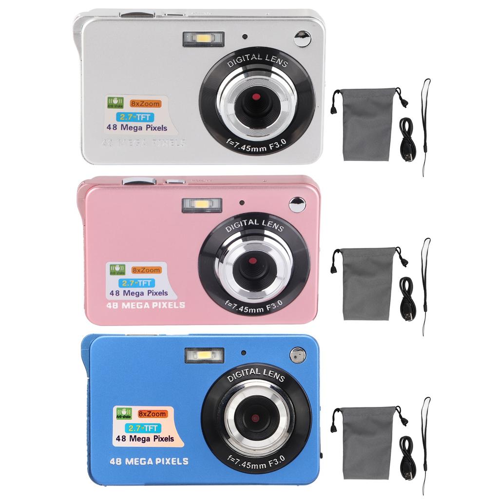 4K Digital Camera Pocket Camera Built In Fill Light 4K 2.7in LCD Compact Camera Portable Rechargeable for Photography