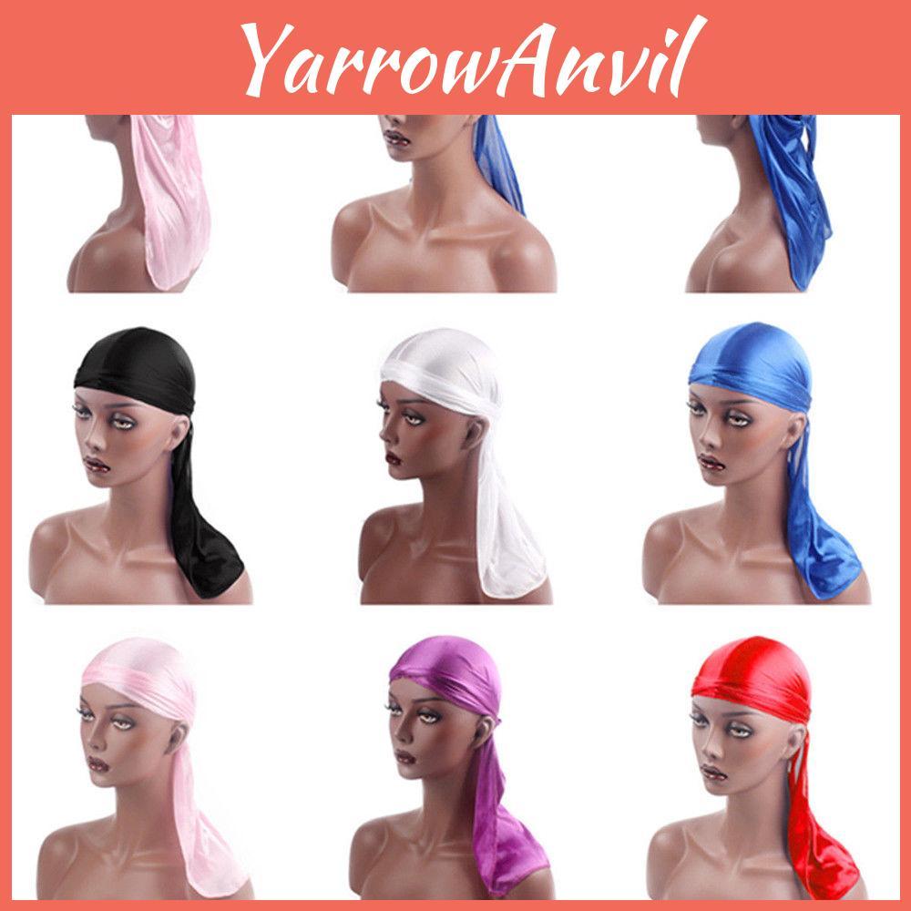 Durag Hovedbeklædning Hovedbånd Piratkasket Unisex Hat Glat Silke Nylon Kasket Ensfarvet