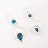 Natural Apatite Gemstone 925 Stamped Silver Handmade Earrings 2.07" Gift For Her EE-170-5