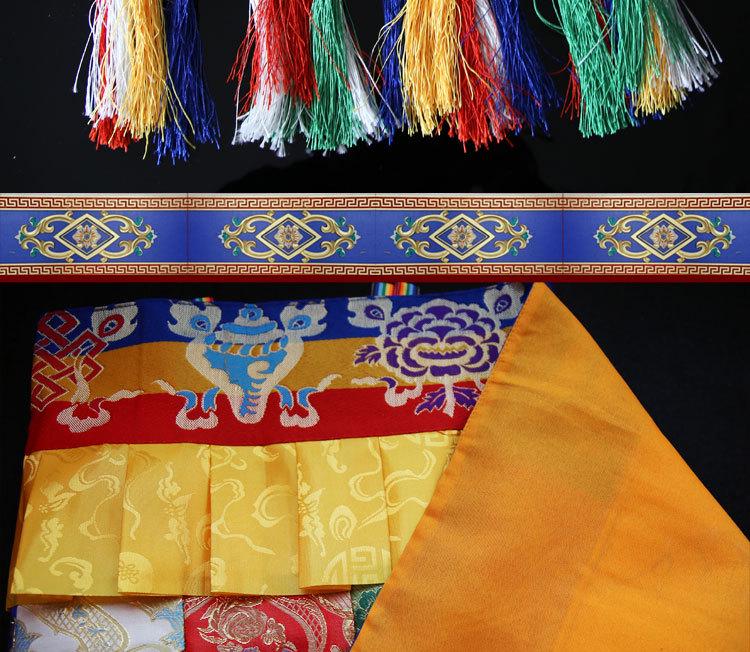 Tibetan-Style Eight Auspicious Symbols Drapery for Wall and Table Decoration