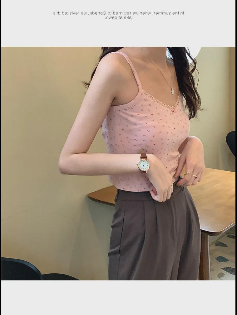 Dámská sexy štíhlá květinová krajková tílko - všestranný styl BM 2025