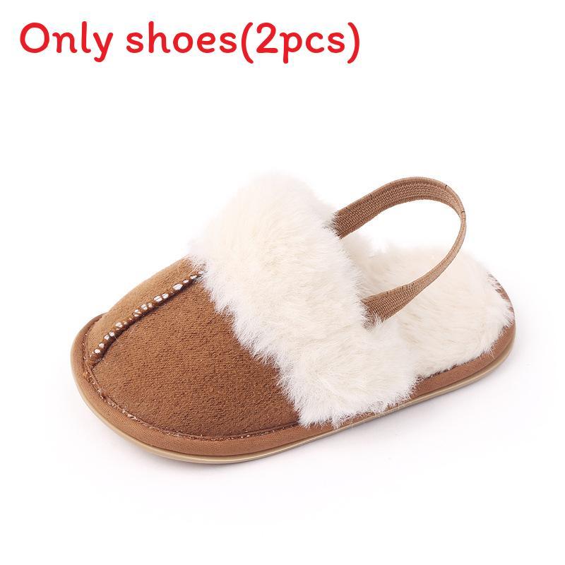 

Baby Shoes For Girls Soft Sole Winter Toddler Sneakers With Solid Color Design For Learning To Walk LightBrown,13cm
