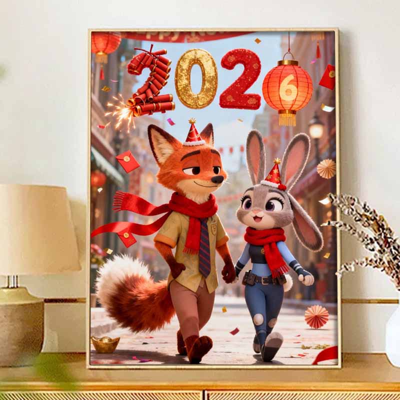 Disney diamond painting full of diamonds 5D Zootopia Nick Wilde Judy Hopps New Year diamond art home decoration creative handicrafts