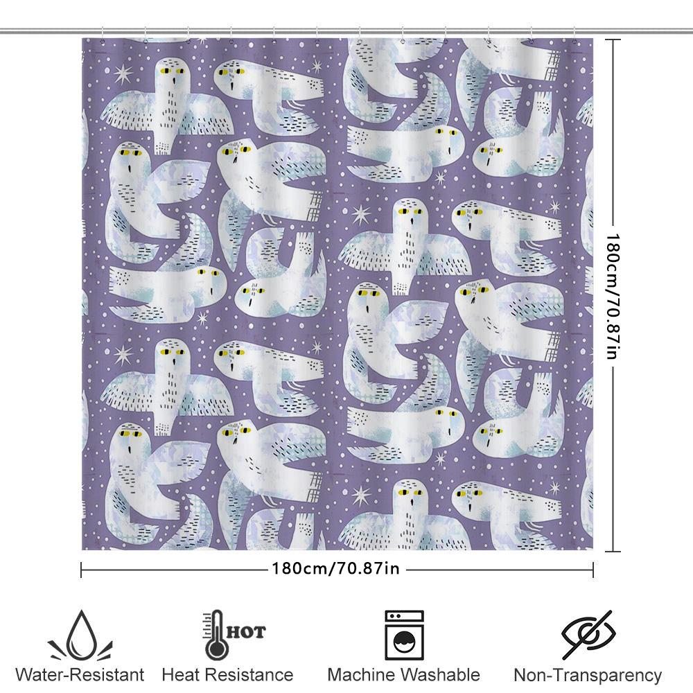 Bathroom Shower Curtain Floral Bird Pattern Waterproof Decor Farmhouse Rustic Home Textile Washable Liner