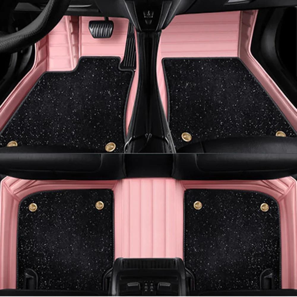 Custom Car Floor Mats For Hyundai Genesis Auto Double Layer 5D Carpets Foot Coche Accessorie Liners