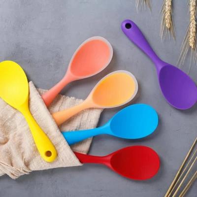 1 pz cucchiaio in silicone cucchiaio da cucina antiaderente pentola antiscottatura riso resistente alle alte temperature gadget da cucina durevoli