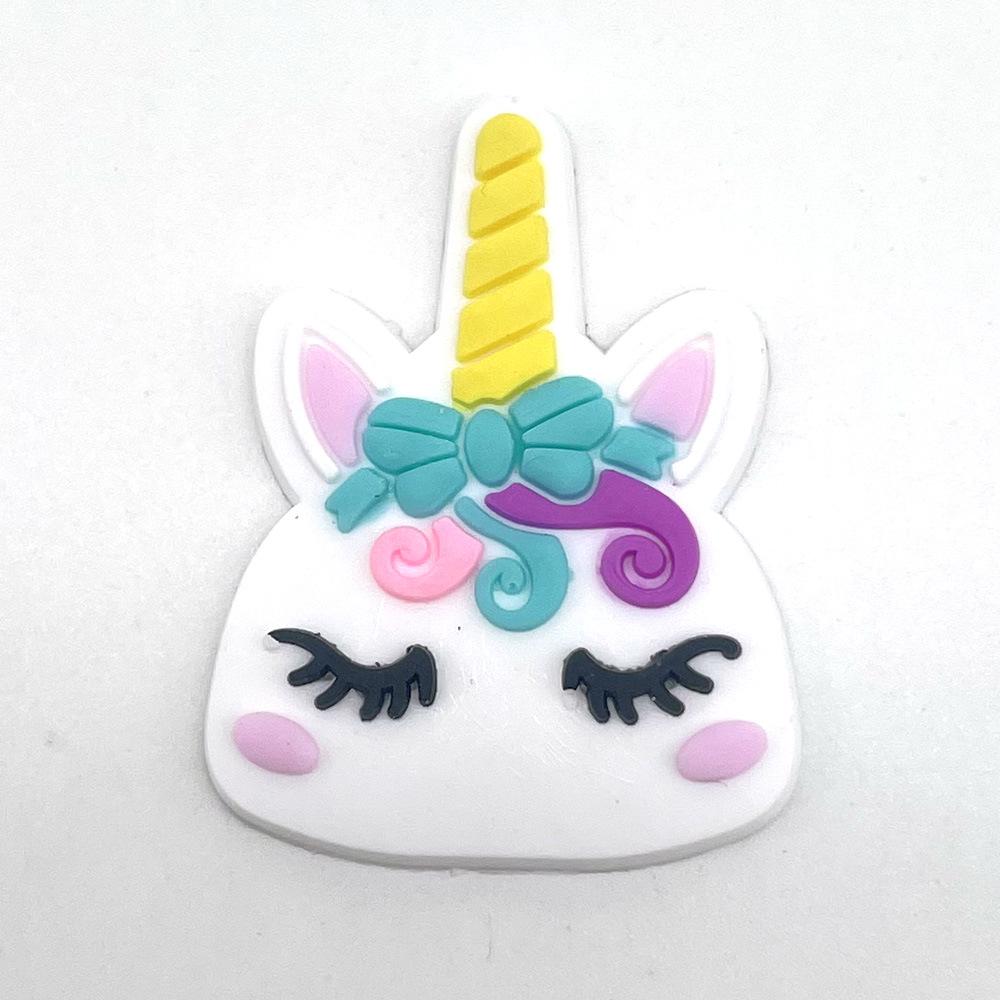 Cute Cartoon Unicorn Flower Clog Buckles - Removable & Soft Rubber Garden Shoe Decorations