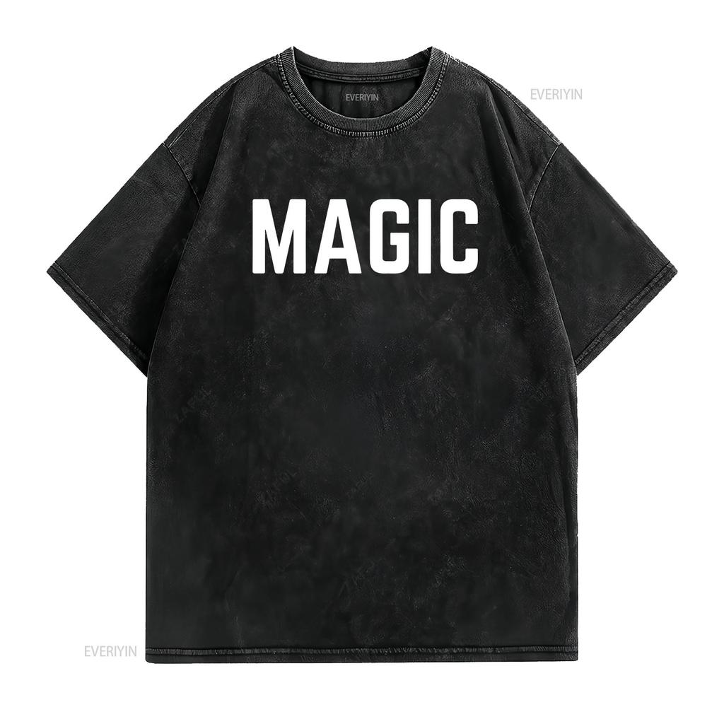 Magic t shirt Word Clothing vintage Washed Casual fashion streetwear Stretched designer clothes homme Top For Everyday Wear