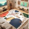 Mountain Landscape Theme Crystal Velvet Floor Rug Personalized Custom Name Text Warm Carpet Home Decoration