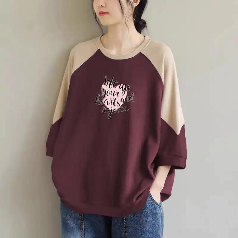 Sweatshirt for Women Cotton Oversize Thickened Loose Casual Pullover Long Sleeve Winter Sweatshirt Top