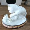Funny Porcelain Cat Miniature Hand Painted Ceramics Mouse Figurine Home Pet Ornament Cartoon Character Decor Art and Craft Gift