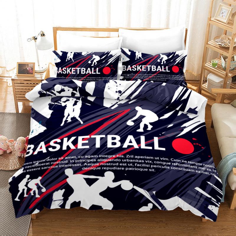 Basketball Comics Three-Piece Bedding Home Textile Quilt Cover Four-Piece Children'S Bedding
