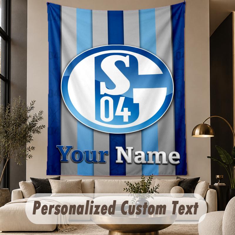 Custom Text Tapestry Schalke 04 FC Print Wall Tapestry Indoor Living Room Wall Decor