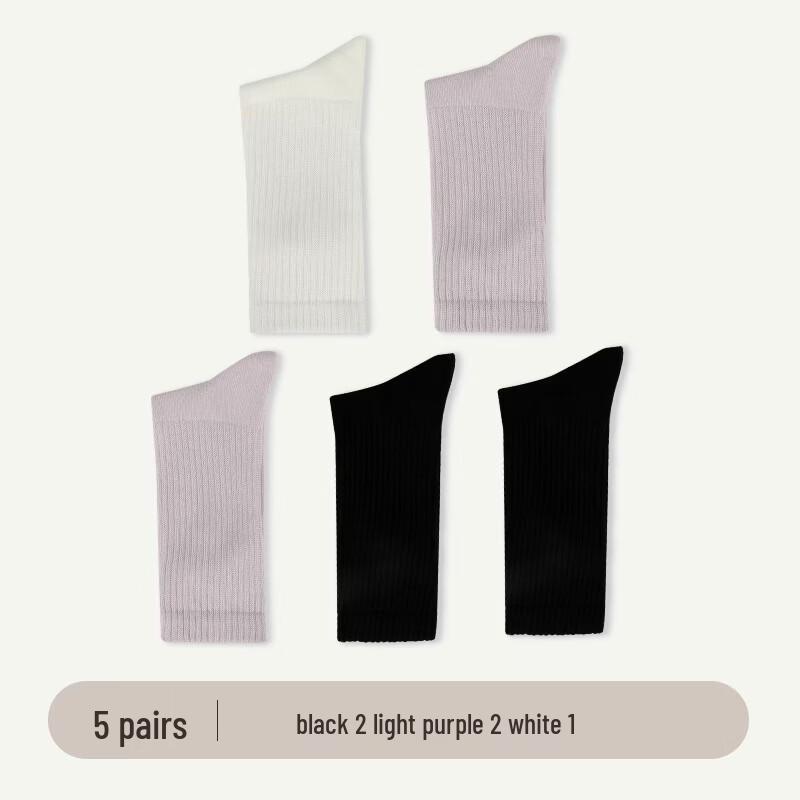 Langsha Women s Mid-Calf Cotton Socks 5-Pair Pack