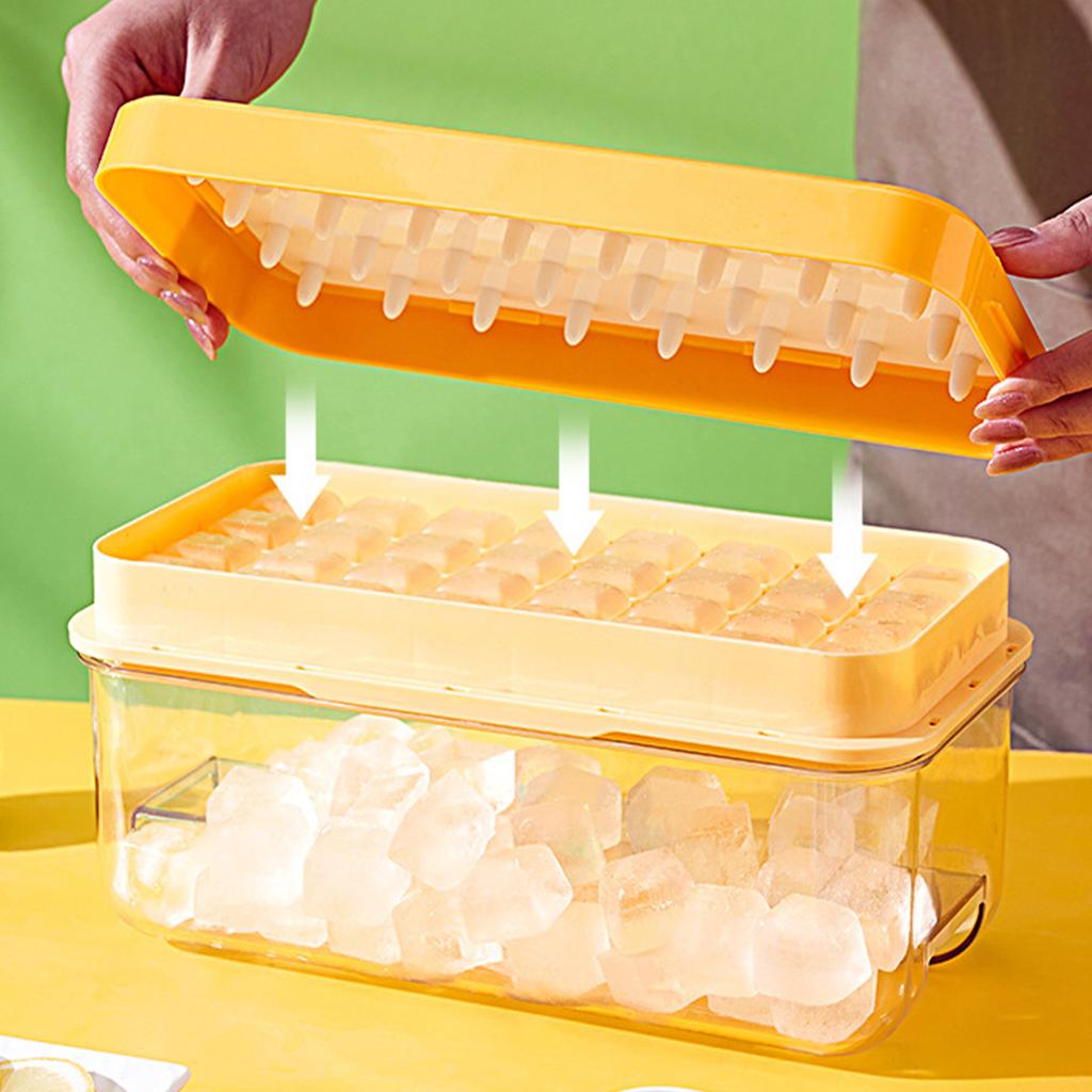 Large-Capacity Ice Box Home Use Food-Grade Safe Material Storage Ice Cube Pressing Soft Bottom Easy To Release The Mould
