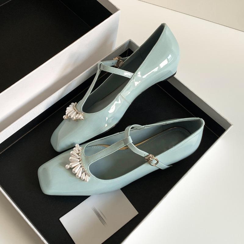 Fashion Shoes for Women Fashion Designer Women Sandal Patent Leather Mary Jane Shoes Shallow Mouth Flats Loafers Sandals Sandalias Mujer