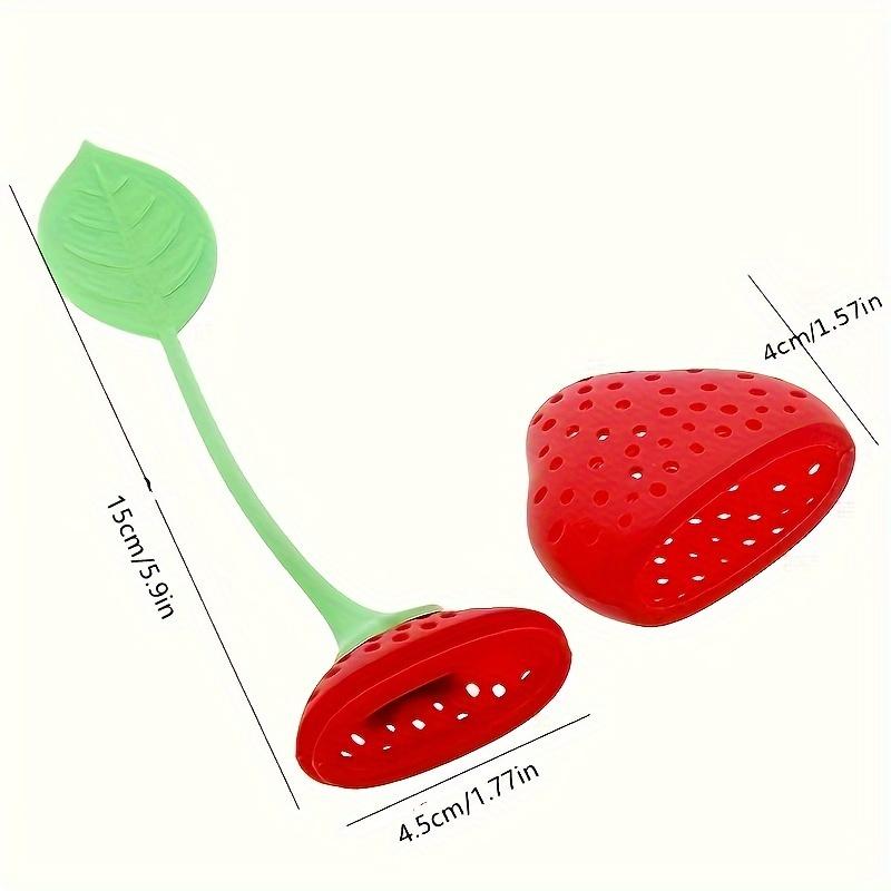 Strawberry-Shaped Tea Infuser - Creative Loose Leaf & Herbal Spice Diffuser with Easy-Use Green Handle, Bar & Kitchen