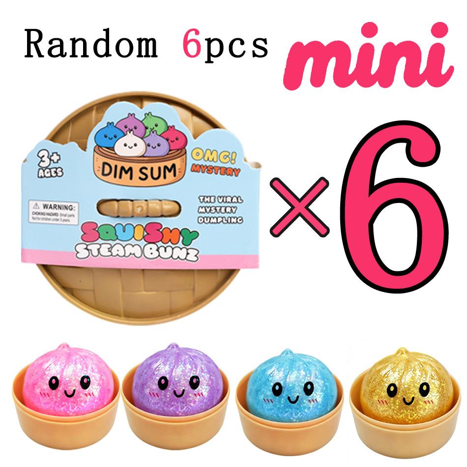 Schlussverkauf!  Box Mini Dumpling Stressball mit Dampfgarer Bunter Squishy Brötchen Sensorisches Spielzeug zur Angstlinderung Kneten