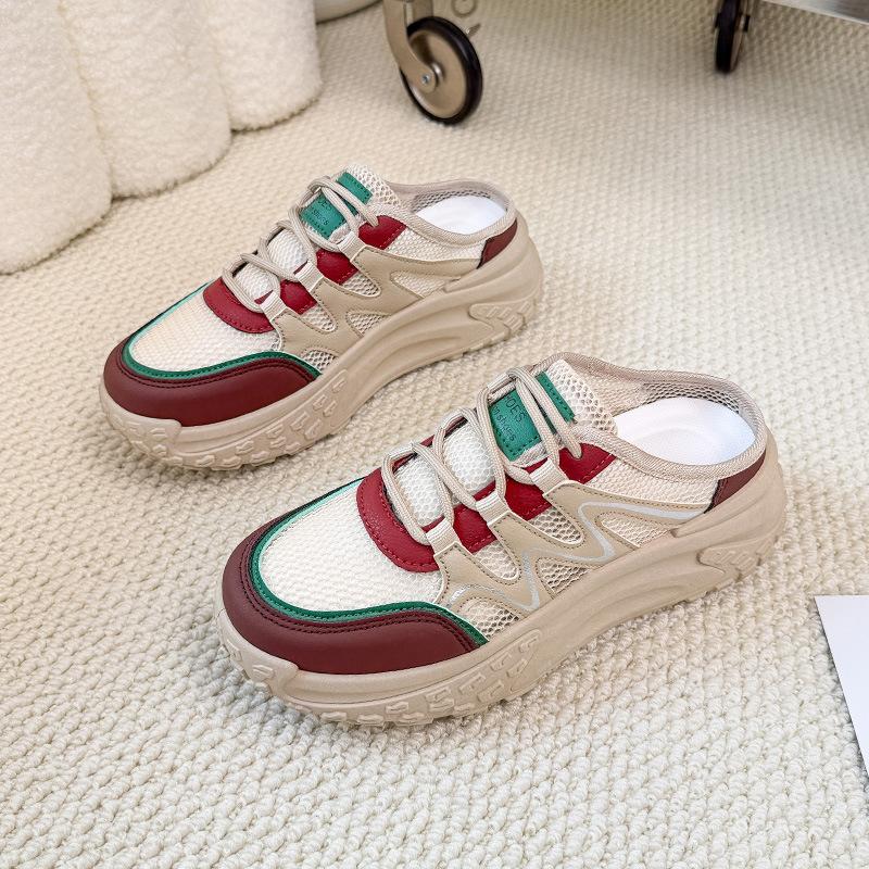 2025 summer little white shoes new Korean version ins female students thick sole heightening mesh breathable casual shoes female W3002 35 красный 2580₽